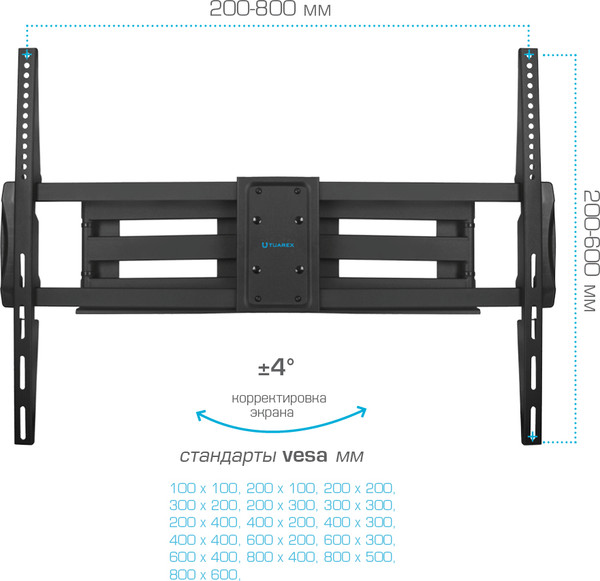 Изображение товара Кронштейн для телевизора Tuarex Olimp-607 (черный)