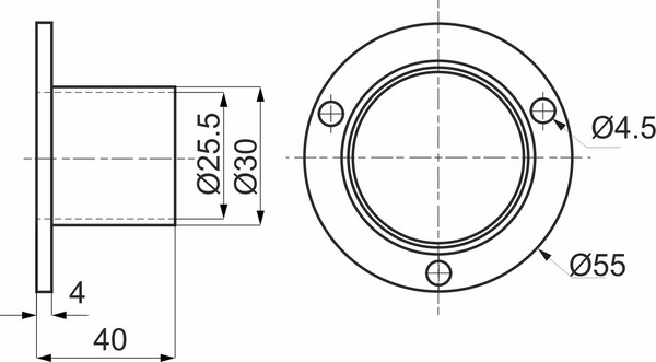 Изображение товара Держатель для рейлинга AKS d25 510Е 14 301 (хром)