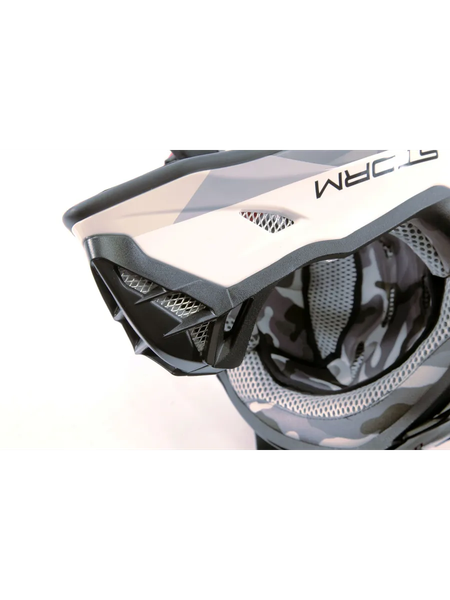 Изображение товара Мотошлем Roqvi Storm (XL, белый/черный глянцевый)