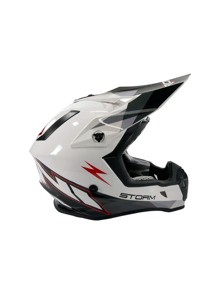 Изображение товара Мотошлем Roqvi Storm (XL, белый/черный глянцевый)