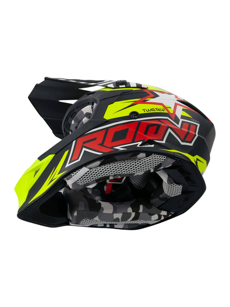 Изображение товара Мотошлем Roqvi Twister (M, зеленый/черный матовый)