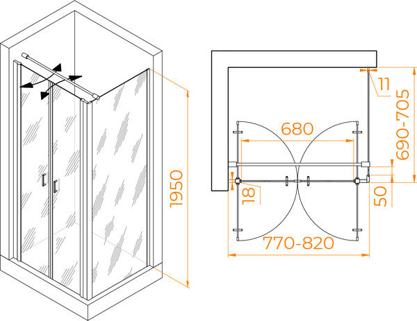 Изображение товара Душевой уголок RGW PA-144 / 060814487-011