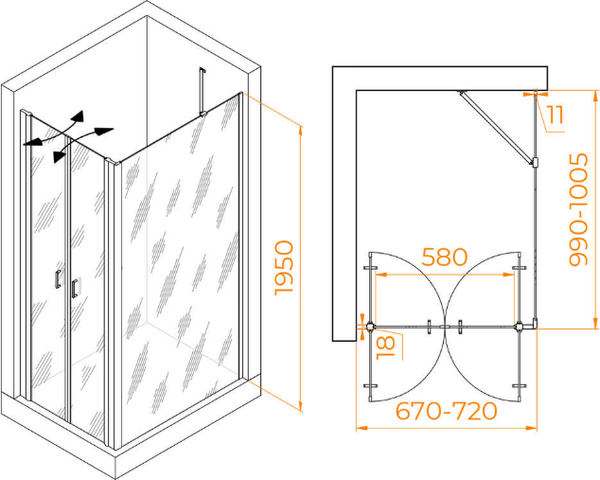 Изображение товара Душевой уголок RGW PA-144B / 060814470-14
