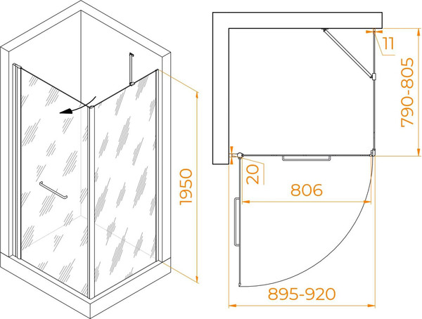 Изображение товара Душевой уголок RGW PA-148B / 020814898-14