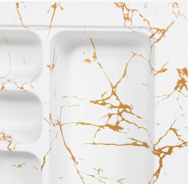 Изображение товара Органайзер для столовых приборов AKS 500 Marble 435x430 (бело-золотой мрамор)