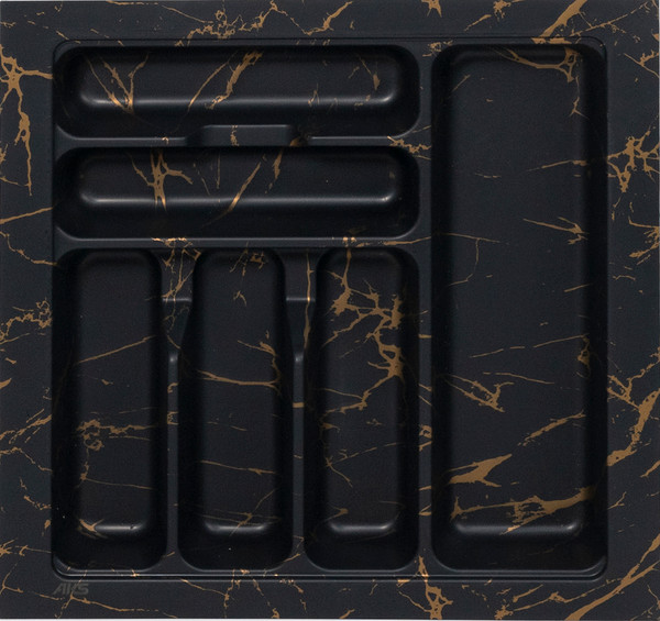 Изображение товара Органайзер для столовых приборов AKS 500 Marble 435x430 (черно-золотой мрамор)
