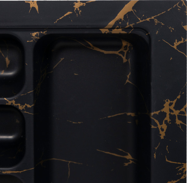Изображение товара Органайзер для столовых приборов AKS 500 Marble 435x430 (черно-золотой мрамор)