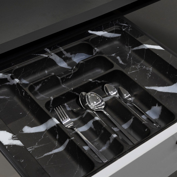 Изображение товара Органайзер для столовых приборов AKS 500 Marble 435x430 (черно-серый мрамор)