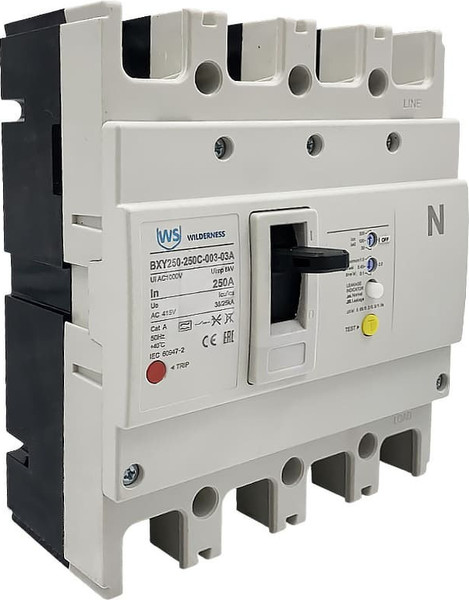 Изображение товара Дифференциальный автомат Wilderness BX-DAM11LY-160/4300C 4P C125 / BXY160-125C-003-03A