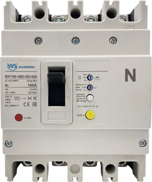 Изображение товара Дифференциальный автомат Wilderness BX-DAM11LY-160/4300C 4P C125 / BXY160-125C-003-03A-50