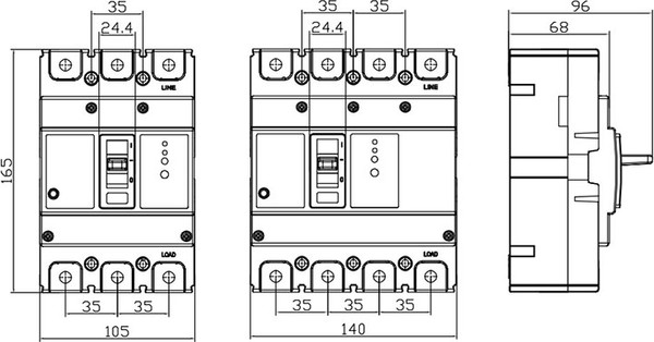 Изображение товара Дифференциальный автомат Wilderness BX-DAM11LY-250/4300C 4P C200 / BXY250-200C-003-03A