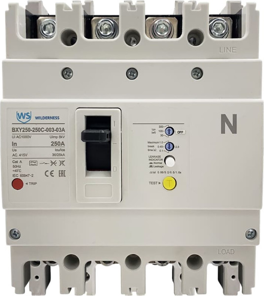 Изображение товара Дифференциальный автомат Wilderness BX-DAM11LY-250/4300C 4P C250 / BXY250-250C-003-03A