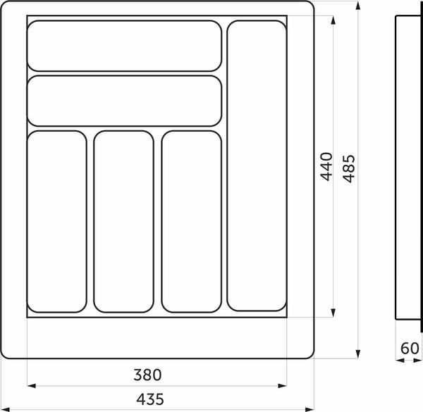 Изображение товара Органайзер для столовых приборов AKS 500 Basic 435x485 (белый)
