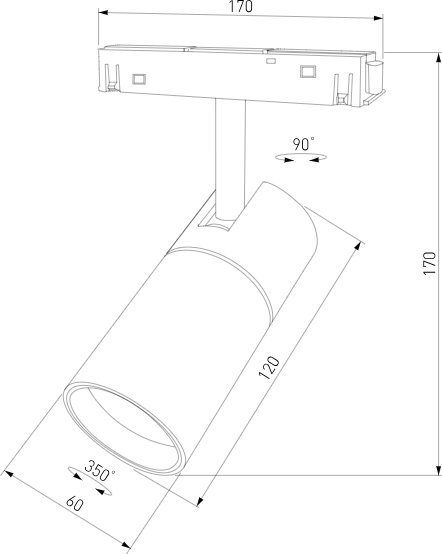 Изображение товара Трековый светильник Elektrostandard Slim Magnetic 85012/01 4200 (черный)