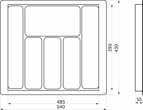 Изображение товара Органайзер для столовых приборов AKS 600 Liner 540x430 (серый)