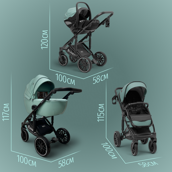 Изображение товара Детская универсальная коляска Bubago Pellegrino 3в1 / BG 163-4 (зеленый)