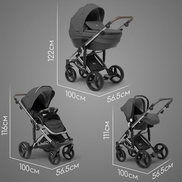 Изображение товара Детская универсальная коляска Bubago Rosano 3в1 / BG 164-2 (темно-серый)
