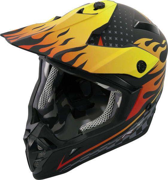 Изображение товара Мотошлем Roqvi Flame (XS, оранжевый/черный матовый)