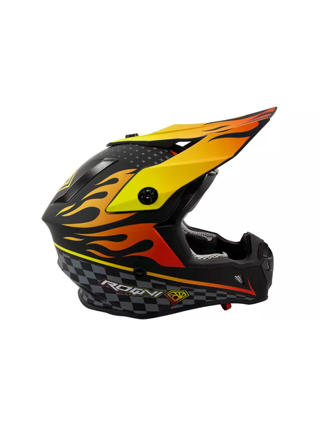 Изображение товара Мотошлем Roqvi Flame (XS, оранжевый/черный матовый)