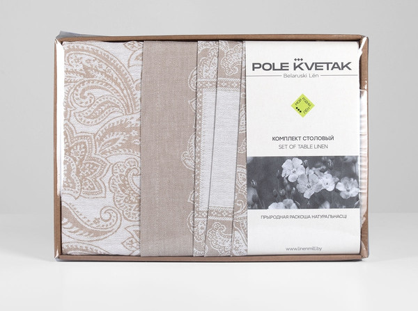 Изображение товара Комплект столового белья Pole Kvetak (Беларускі лён) 153x153 24С9-ШР/уп.кор. (133 Гламур 208/сорт 1)