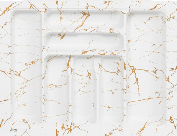 Изображение товара Органайзер для столовых приборов AKS 600 Marble 540x430 (бело-золотой мрамор)