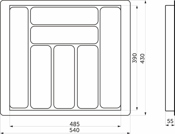 Изображение товара Органайзер для столовых приборов AKS 600 Marble 540x430 (бело-золотой мрамор)