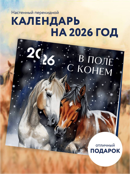 Изображение товара Календарь настенный Эксмо В поле с конем. 2026 год (9785042181269)