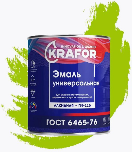 Изображение товара Эмаль Krafor ПФ-115 (1.8кг, салатовый)
