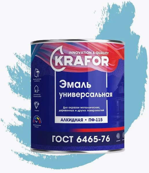 Изображение товара Эмаль Krafor ПФ-115 (1.8кг, бирюзовый)