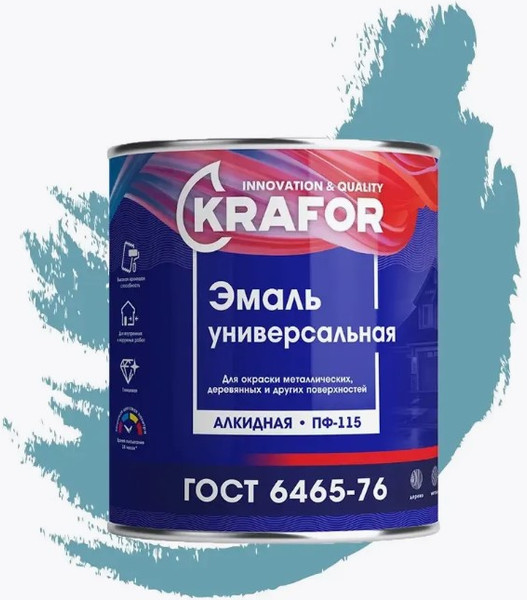 Изображение товара Эмаль Krafor ПФ-115 (1.8кг, морская волна)