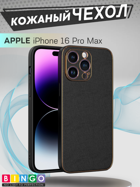 Изображение товара Чехол-накладка Bingo Gold Line для Apple iPhone 16 Pro Max (черный)