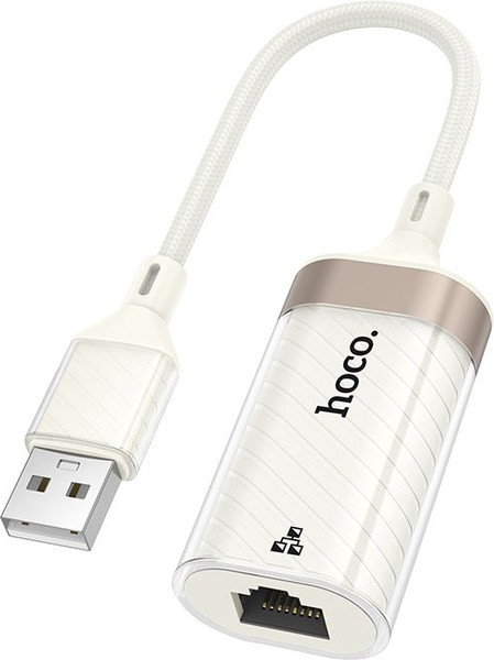 Изображение товара Сетевой адаптер Hoco UA41 USB в RJ45 (слоновая кость)