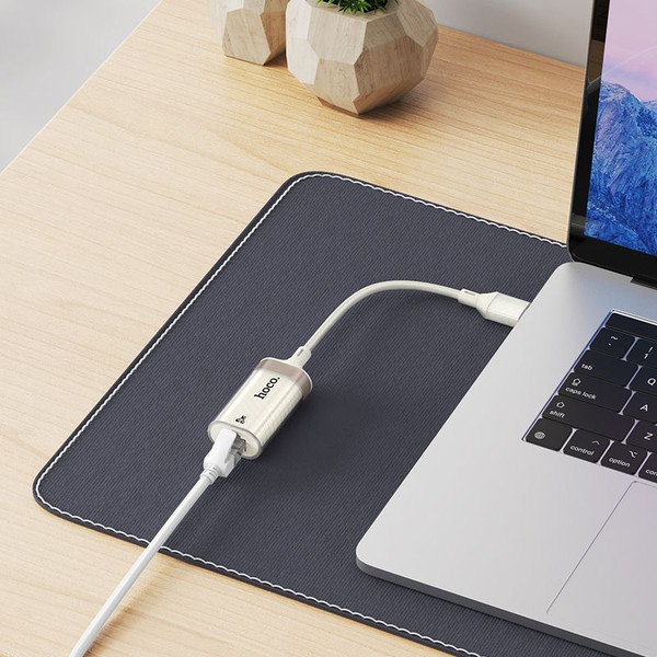 Изображение товара Сетевой адаптер Hoco UA41 USB в RJ45 (слоновая кость)