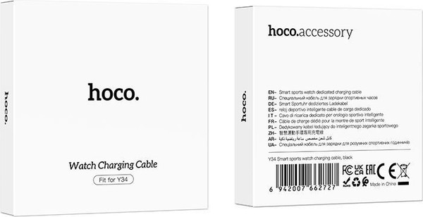 Изображение товара Зарядный кабель Hoco Y34 для смарт-часов  (черный)