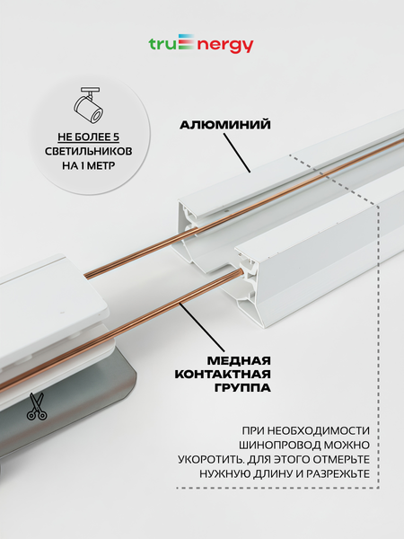Изображение товара Шинопровод Truenergy 25006 (1м, белый)