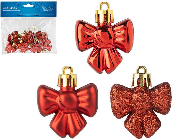 Изображение товара Набор елочных игрушек Волшебная страна Банты 109919