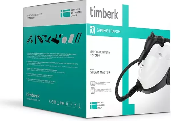 Изображение товара Пароочиститель Timberk T-STCF80 (белый/черный)