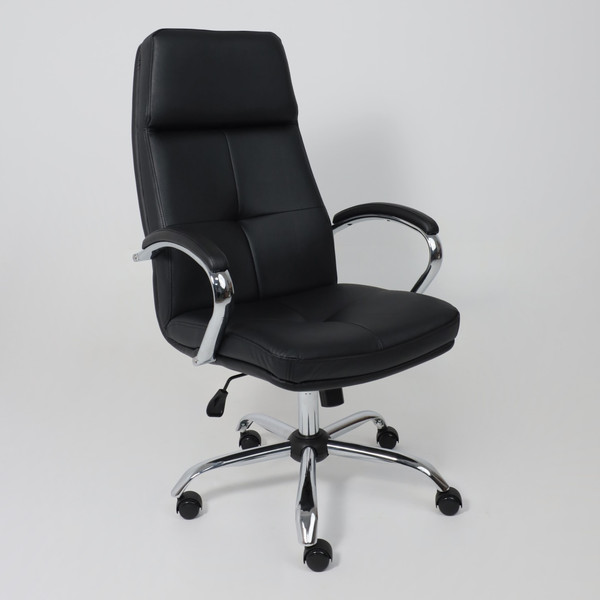 Изображение товара Кресло офисное AksHome Немига 1 (кожа натуральная Black/основание хром)