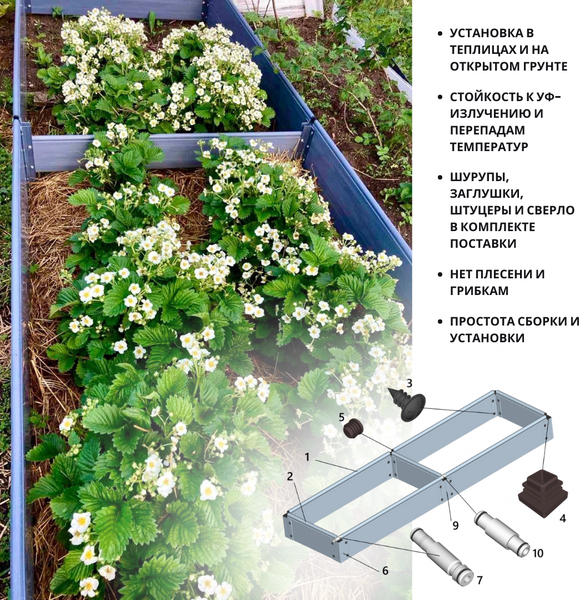 Изображение товара Грядка модульная Гаспадыня 300x100x12.5 / GBG300