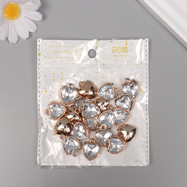 Изображение товара Набор подвесок декоративных Арт Узор Сердце с кристаллом / 10710156