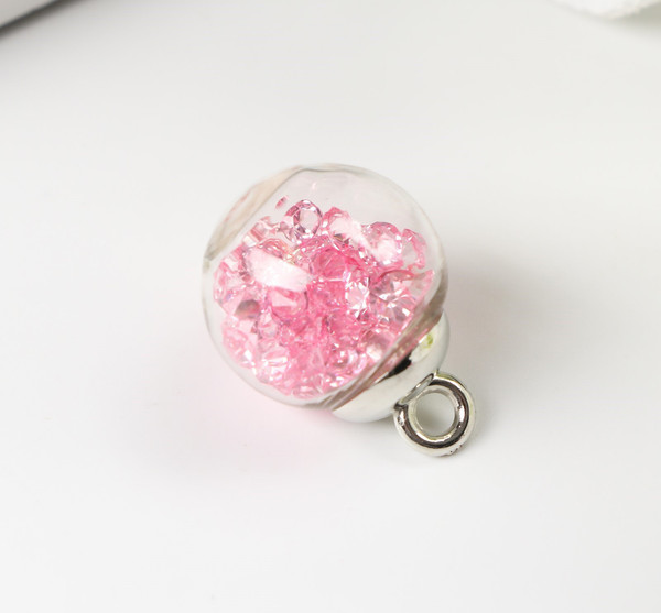 Изображение товара Набор подвесок декоративных Арт Узор Шар-камешки / 3924277 (10шт, розовый)
