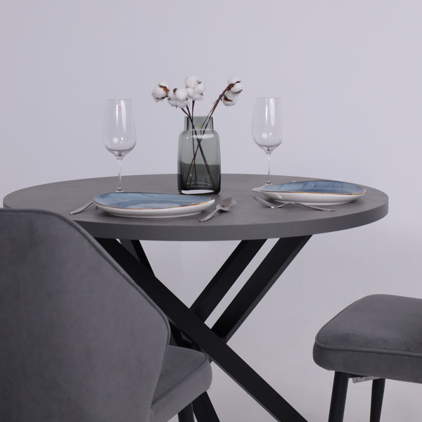 Изображение товара Обеденный стол Аврора Рига D950 (ароза реликтовая/черный)