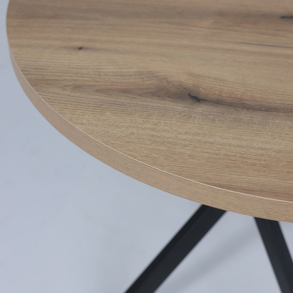 Изображение товара Обеденный стол Аврора Рига D950 (дуб сильверджек ореховый/черный)