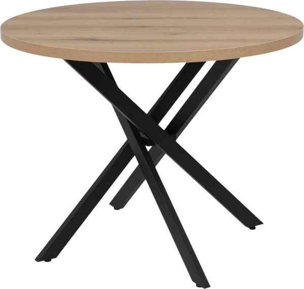 Изображение товара Обеденный стол Аврора Рига D950 (дуб сильверджек ореховый/черный)