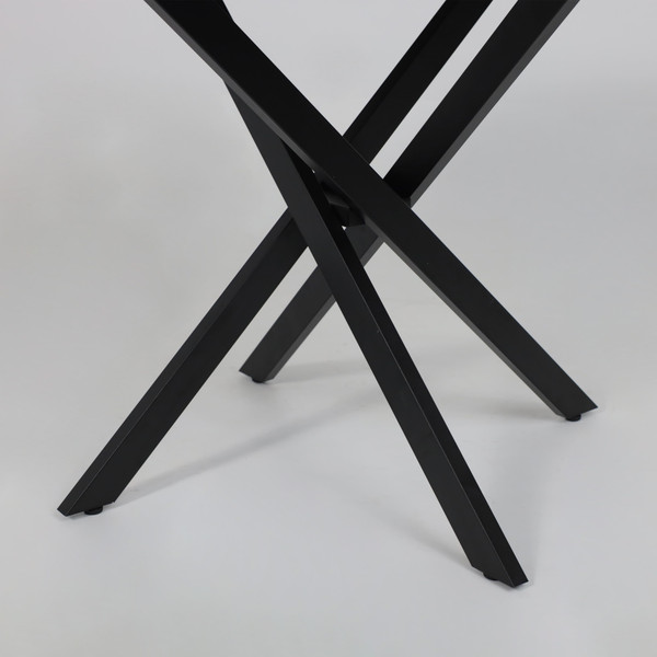 Изображение товара Обеденный стол Аврора Рига D950 (дуб сильверджек ореховый/черный)