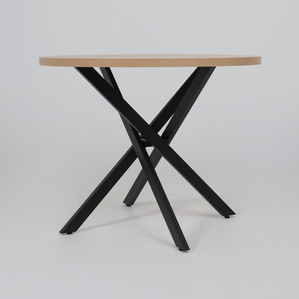 Изображение товара Обеденный стол Аврора Рига D950 (дуб сильверджек ореховый/черный)