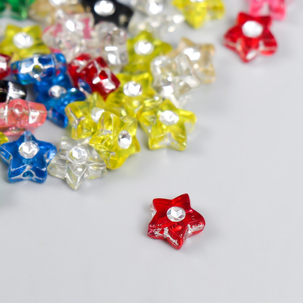 Изображение товара Набор бусин декоративных Арт Узор Звездочка со стразой / 7811515