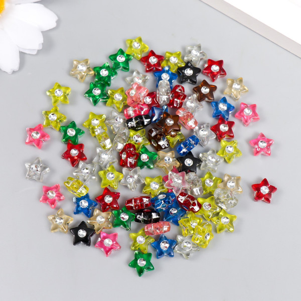 Изображение товара Набор бусин декоративных Арт Узор Звездочка со стразой / 7811515