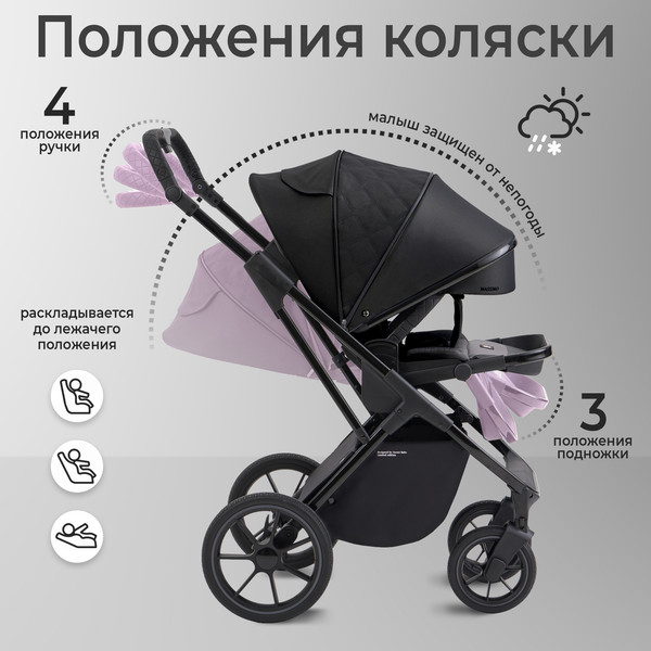 Изображение товара Детская универсальная коляска Sweet Baby Massimo 2в1 (черный)