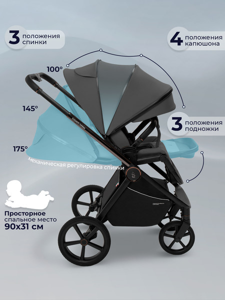 Изображение товара Детская универсальная коляска Sweet Baby SBL Elegante Therma 3в1 (темно-серый)